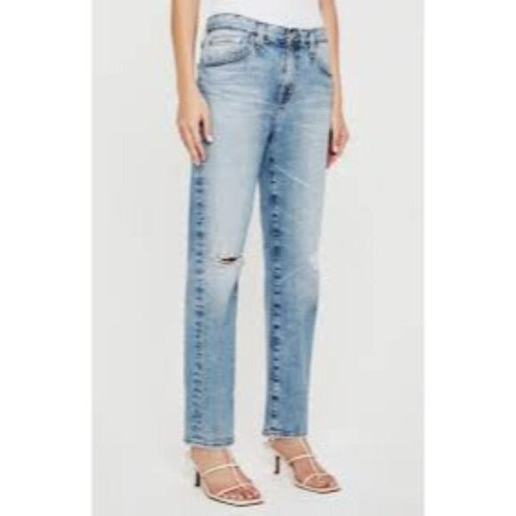 AG Adriano Goldschmied Mari High Rise Straight Leg Jeans Womens Size 28 Distress - Picture 1 of 5